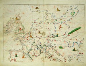 Az európai kontinens a világ atlaszából 33 térképen, Velence, 1553. szeptember 1. (tinta pergamen) (lásd még: 330950)